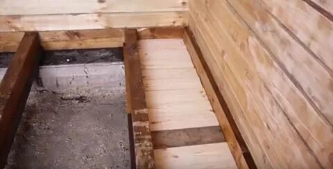 Деревянный утепленный пол в бане