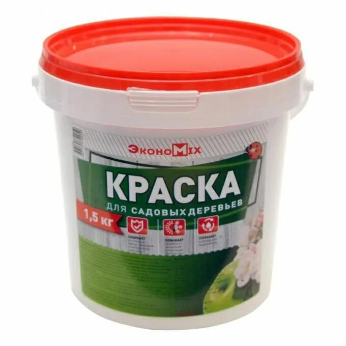 Садовая краска для побелки деревьев. Краска для деревьев садовая эконоmix. краска для садовых деревьев экономикс 1,5 кг. краска для деревьев джой. краска для садовых деревьев экономикс 3 кг.