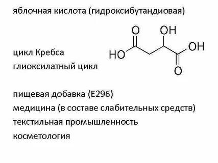 Образование яблочной кислоты