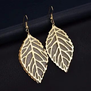 Серьги листики серебро