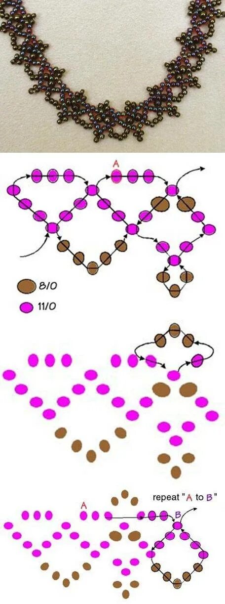 Как плести колье из бисера для начинающих со схемами. Схема плетения колье из бисера и стекляруса. Ожерелье из бисера схемы для начинающих легкие. Простые схемы бисероплетения для начинающих ожерелье.