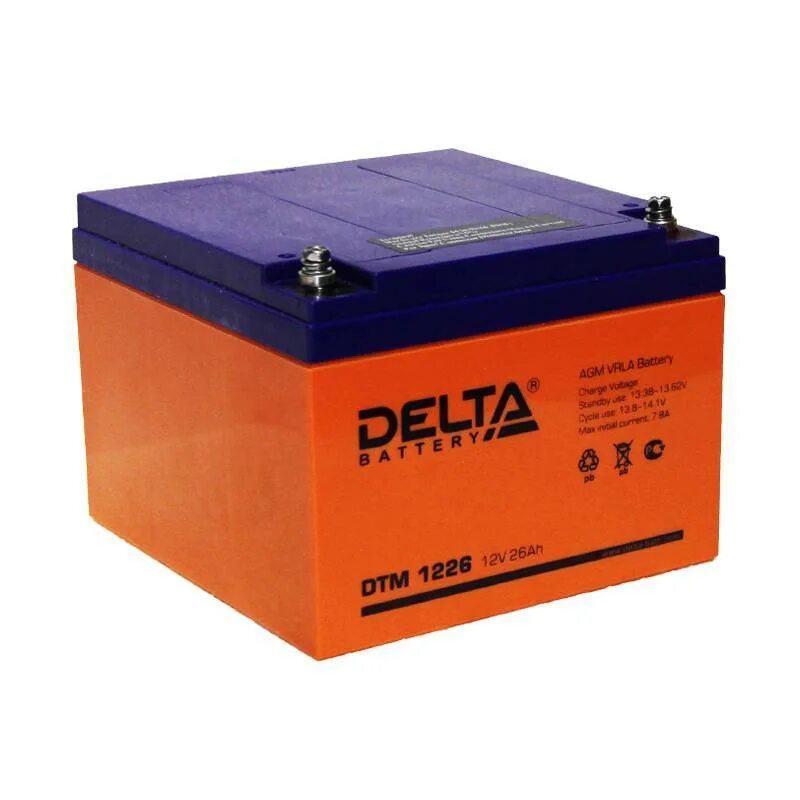 Delta Battery DTM 1226 26 А·Ч. Аккумулятор Delta dtm1226 12v 26 Аh. АКБ Дельта 12в. Аккумуляторные батареи 12в 26ач.