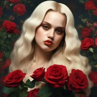 Автор Артур Рыбак, картинка в Шедевруме по запросу "РОЗАЛИЯ С РОЗАМИ И...
