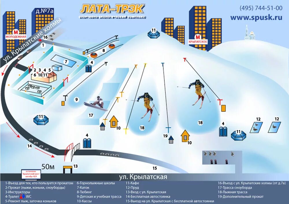 Трасса лыжных гонок состоит из 4 участков. Крылатские холмы горнолыжный комплекс. Горнолыжный спуск Крылатские холмы. Лата трэк Крылатские холмы. Крылатское горнолыжный склон схема трасс.