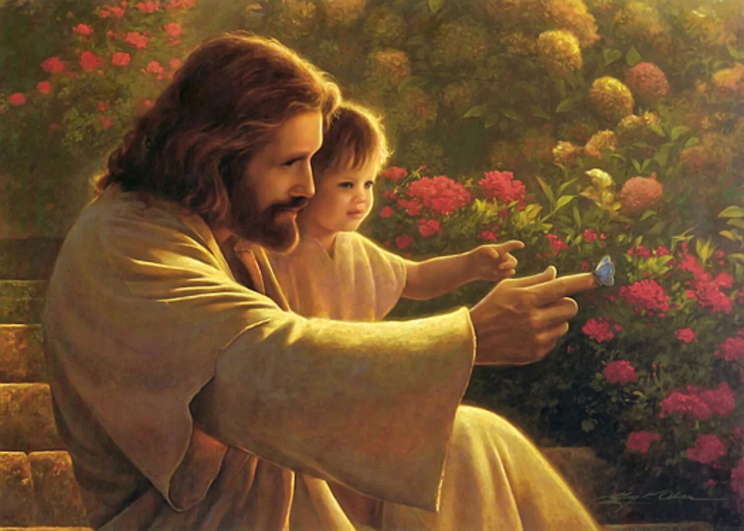 Библейские стихи. Иисус обнимает ребенка. Божественное чудо. Художник грег олсен (greg olsen). Сердце с крестом.