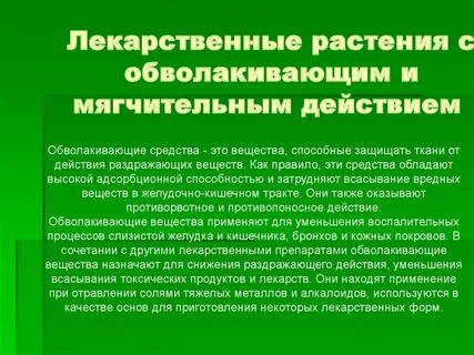 Лекарственные растения обладающие действием