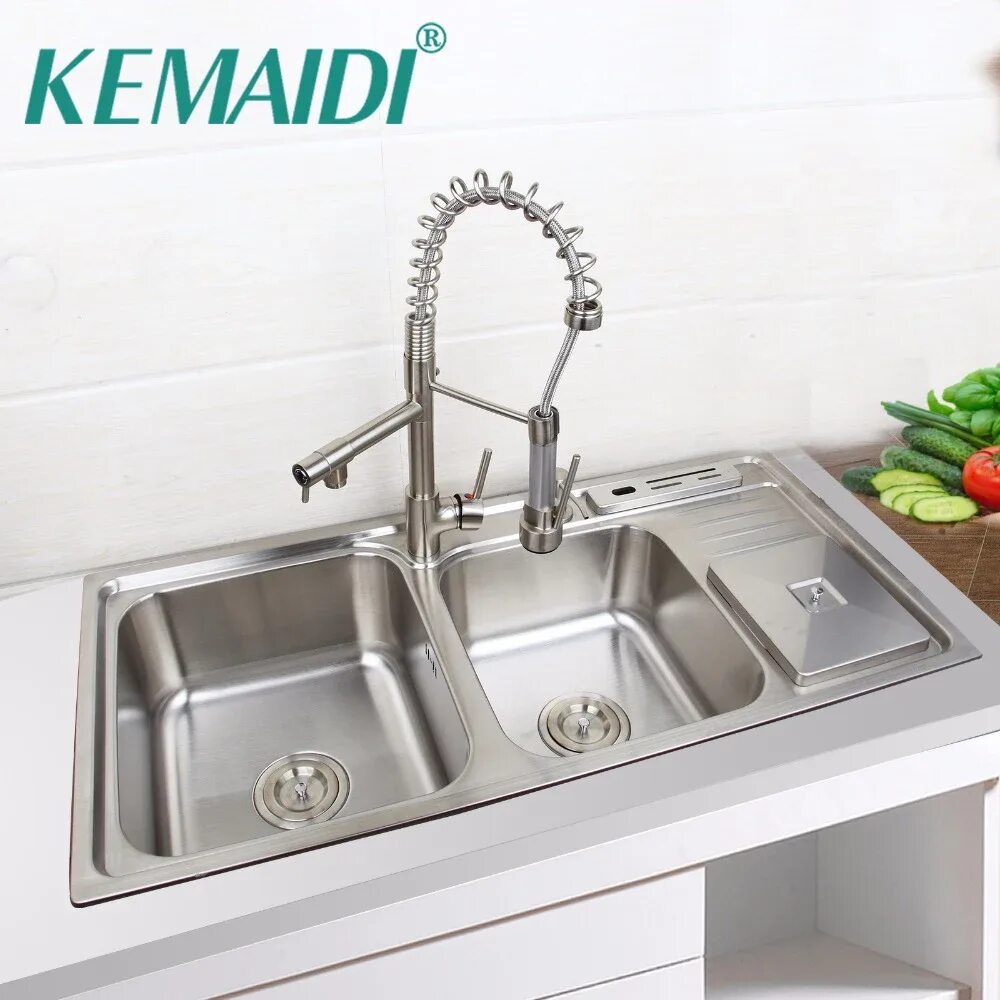 Stainless steel 304 раковина. Мойки с 2 смесители. Смеситель для кухни frap f4019. Раковина с двумя кранами. Axor montreux смеситель.