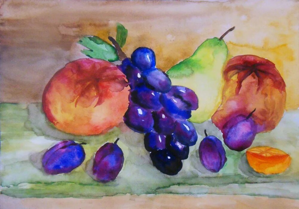 Натюрморт красками. Рисование натюрморта. Рисование натюрморта из фруктов. Натюрморт красками для начинающих.