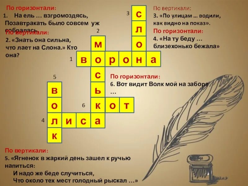 Составить кроссворд по теме литература