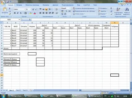 Лабораторная работа excel