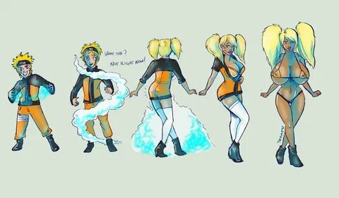 naruko, naruto, bikini, bimbofication, female, tan, trampy-hime, transforma...