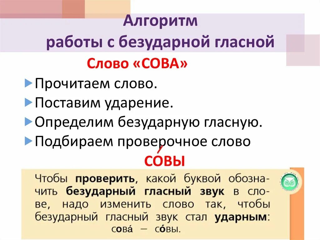 Какие слова ударные какие безударные. Алгоритм работы с безударной гласной. Алгоритм определения безударной гласной. Алгоритм безударных гласных. Алгоритмы определения безударных гласных.