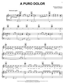 A Puro Dolor Sheet Music Omar Alfanno Piano, Vocal & Guitar Chords (Rig...