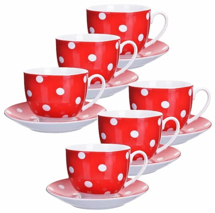 Elan gallery кружка тропики 325 мл. красная чашка для детей. набор красных кружек. уп. уп х6.