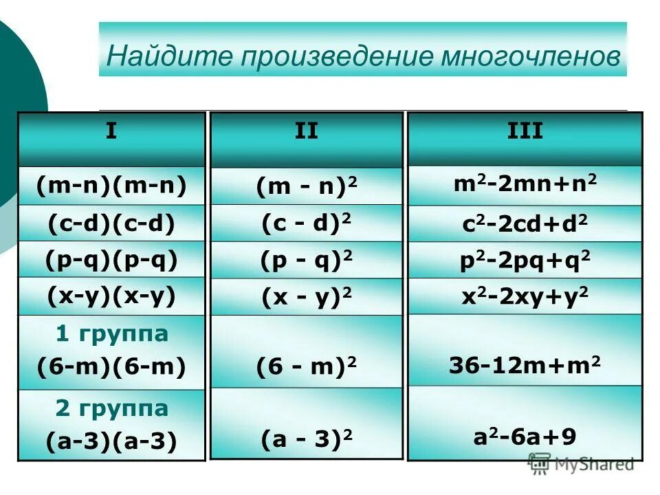 Умножить многочлены а 2