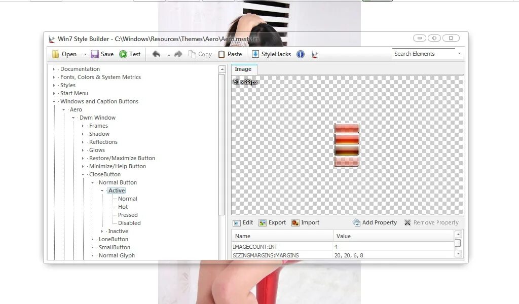 Style builder. Style builder окно свойств windows 7. изменить область предварительного просмотра в win style builder.
