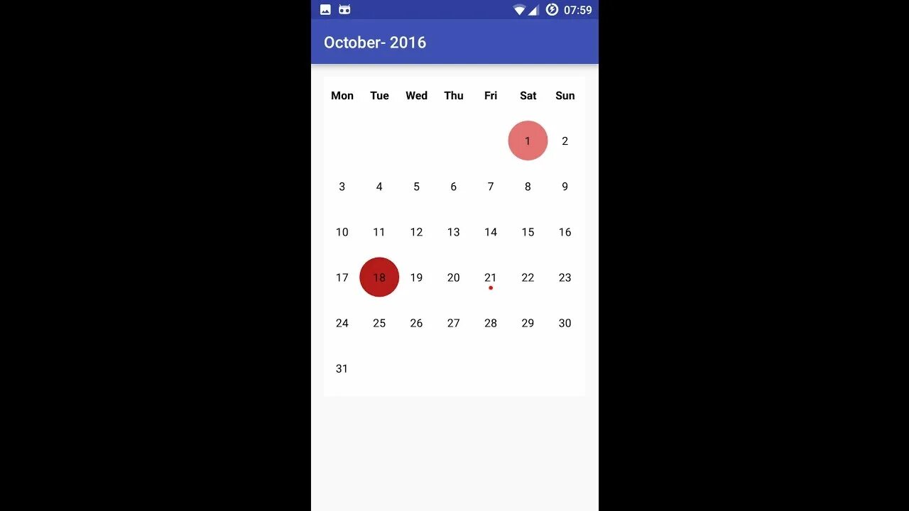 Android events. Календарь android studio. android calendarview.