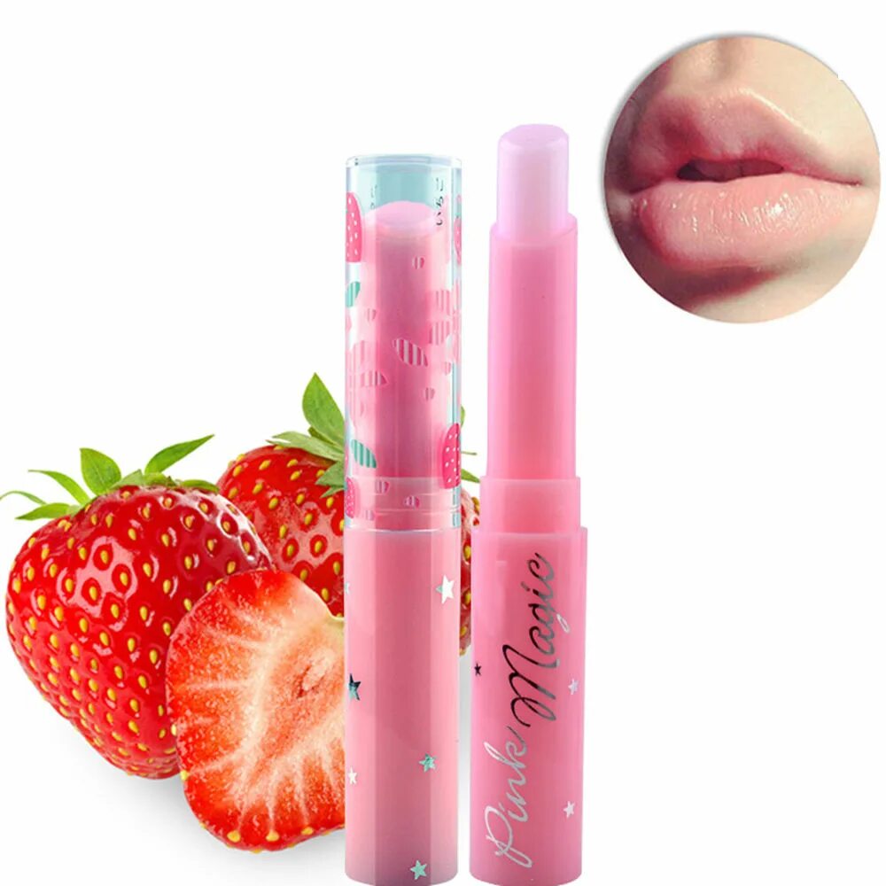 Увлажняющие помады для губ отзывы. Mistine Pink Magic Strawberry Lipstick. Mistine бальзам для губ клубника. Mistine проявляющийся бальзам помада Клубничная. Бальзам для губ валберис.