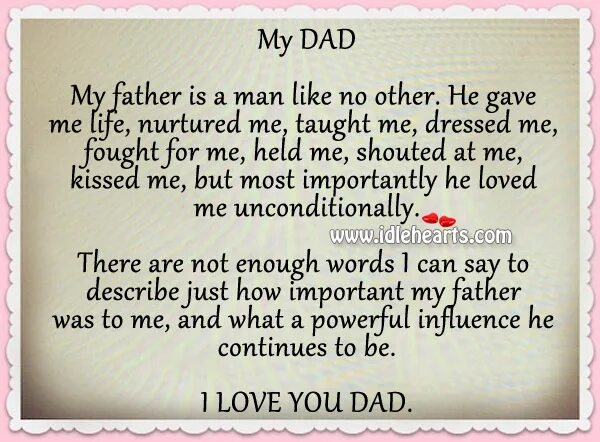 My father is interested in. My father is.