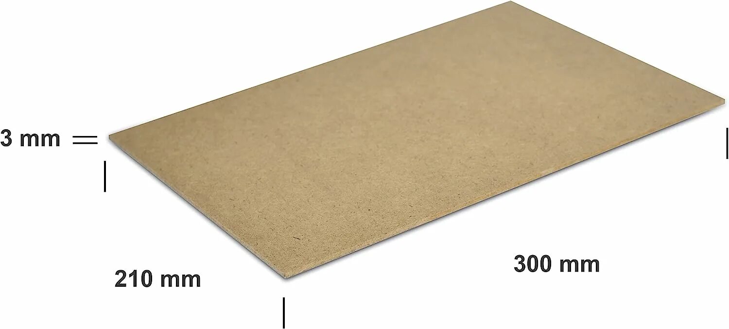 White faced MDF 3mm.