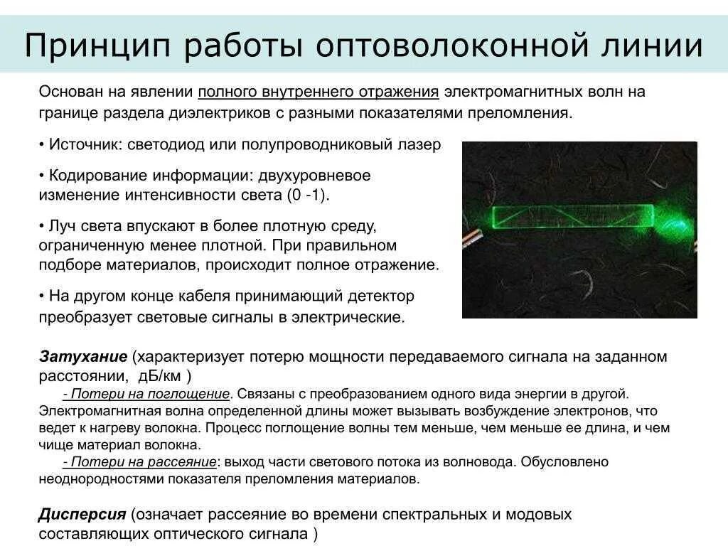 Принцип работы волоконно-оптического кабеля. Оптический кабель принцип работы. Принцип действия оптического волокна. Принцип действия оптоволоконного кабеля.