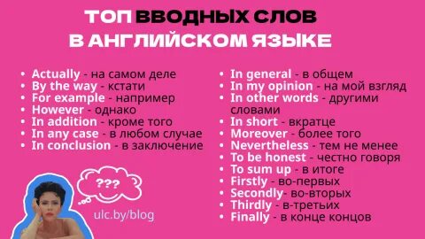 Вводные фразы на английском языке