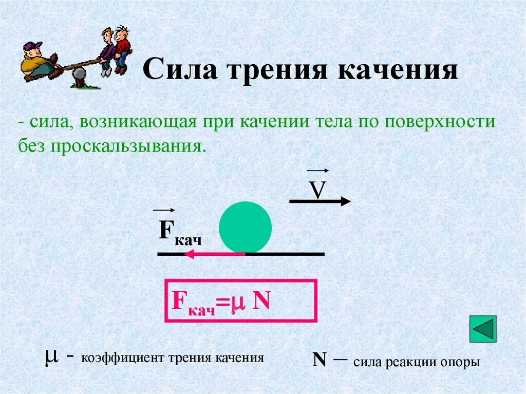 Формула силы трения качения 7 класс физика. Формула нахождения силы трения качения. Формулы определяющие силу трения качения и силу трения скольжения. Формула определяющая силу трения качения.