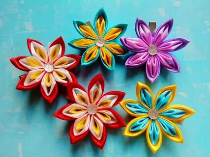 Цветы из лент канзаши