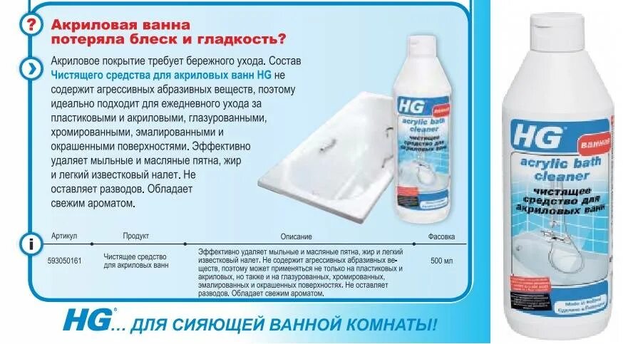 Можно ли использовать средство для чистки. Средство для акриловых ванн. средство для акриловой ванной. hg для акриловых ванн. дезинфекция акриловых ванн.
