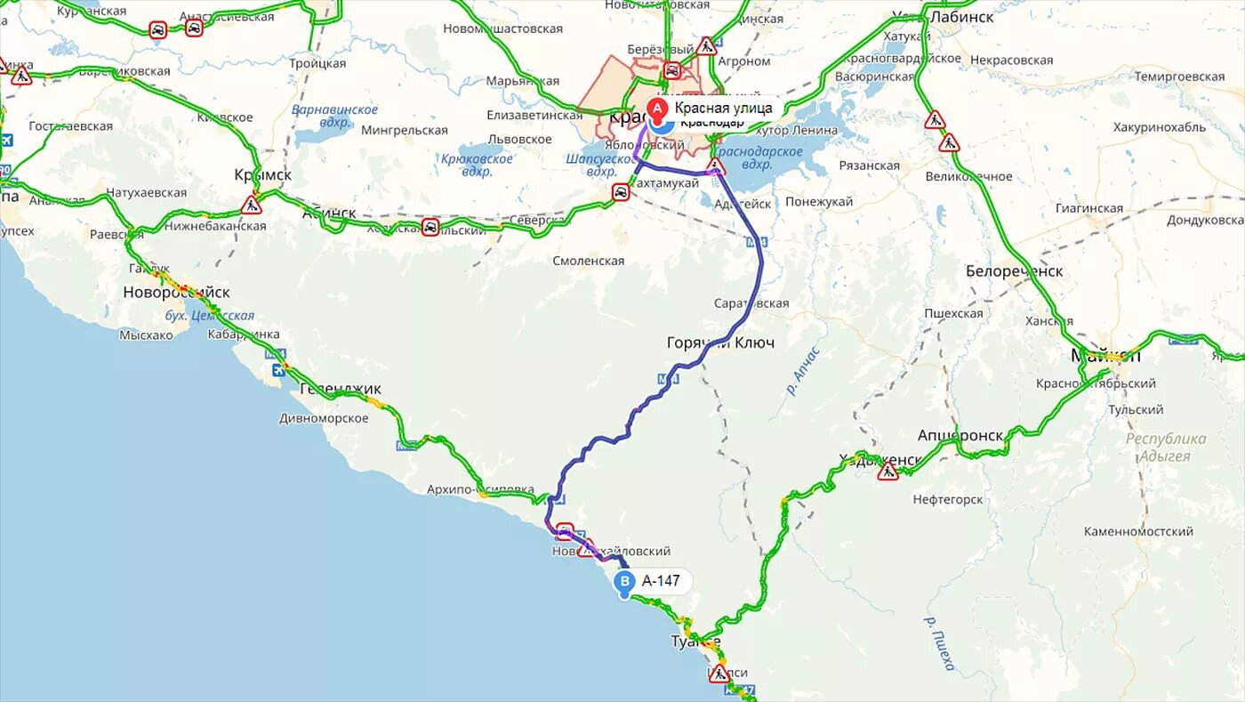 Краснодар до моря сколько км. Маршрут Краснодар Джубга. Карта дороги Краснодар - Джубга. Дорога Краснодар Джубга на карте. Джубга Краснодар на карте.
