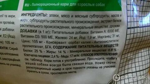 Сухой корм после срока годности