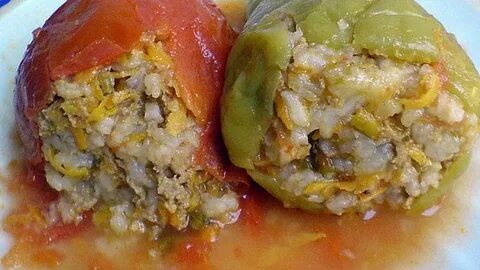 Вкусные фаршированные перцы с мясом и рисом