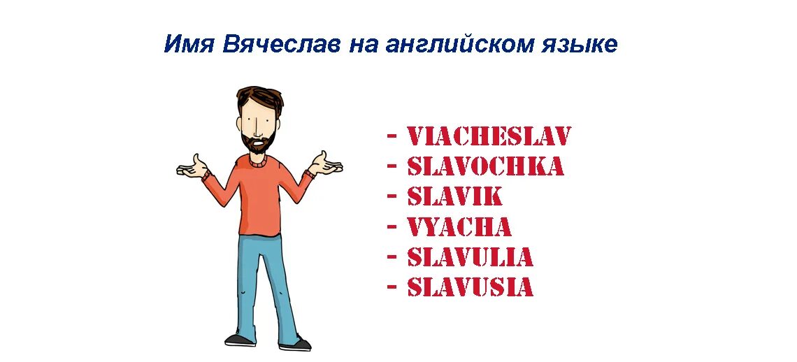 Как по английски будет ваня. Как написать по английски Слава.