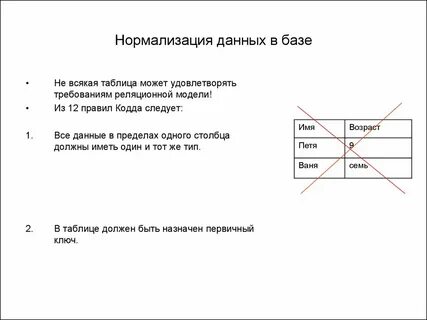 Нормализация баз