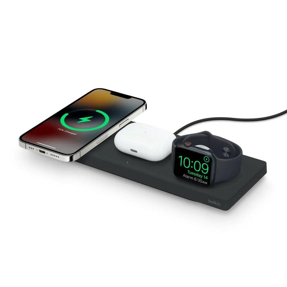 Belkin Boost↑charge™ Pro 3-in-1 Wireless Charging Pad with MAGSAFE. Беспроводная зарядная панель Belkin Boost↑charge™ Pro 3-в-1 с MAGSAFE. Belkin док станция для iphone. Belkin Boost charge Pro.