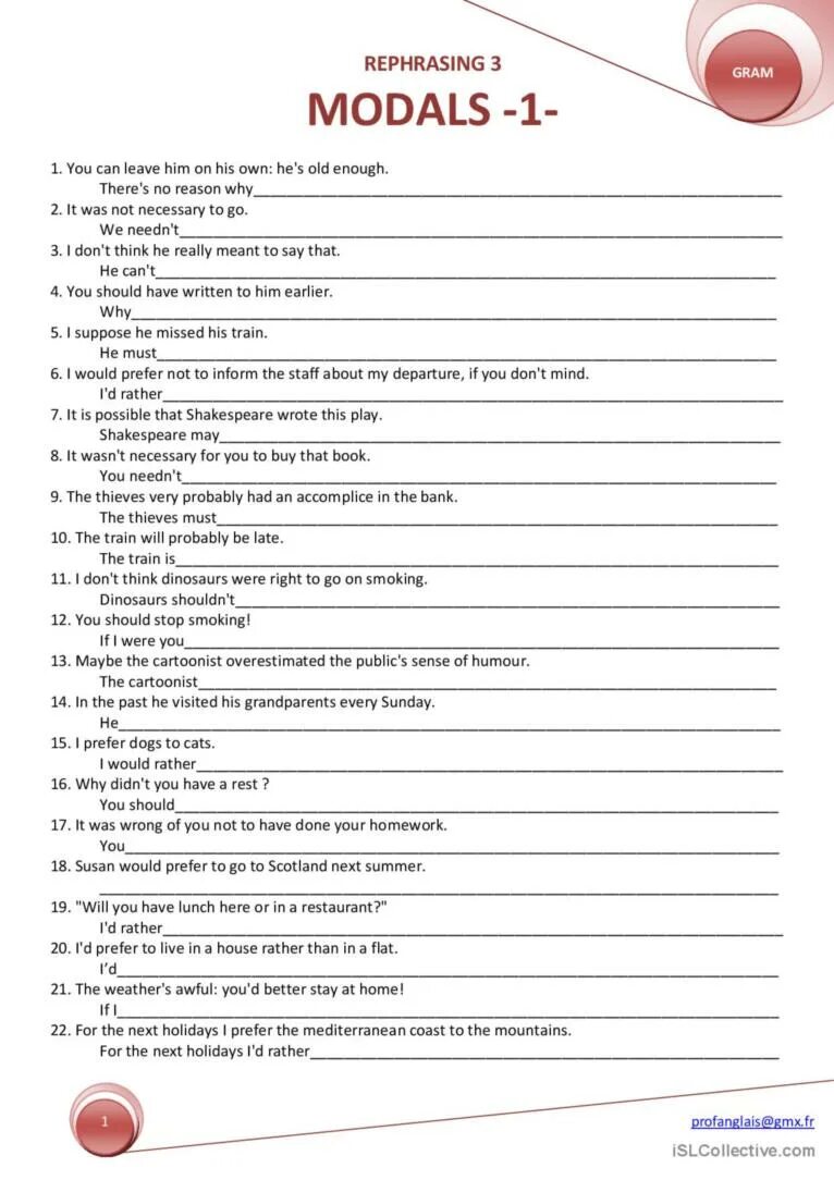 Rephrase the sentences. Modal verbs. Modals Worksheets. Modals в английском exercise Intermediate. Modal verbs Worksheets Upper Intermediate.