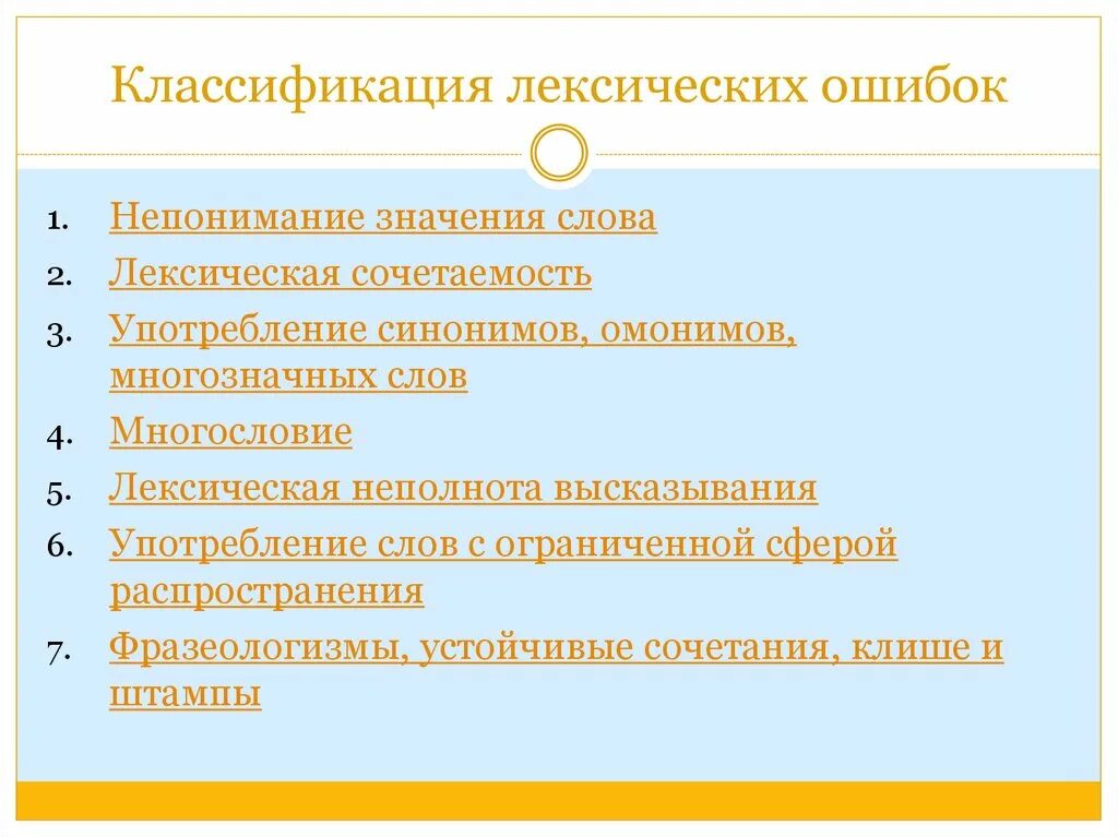 Лексические нормы сочетаемости слов. Классификация лексических норм. Классификация лексических ошибок. Лексические ошибки примеры. Типы лексических норм русского языка.