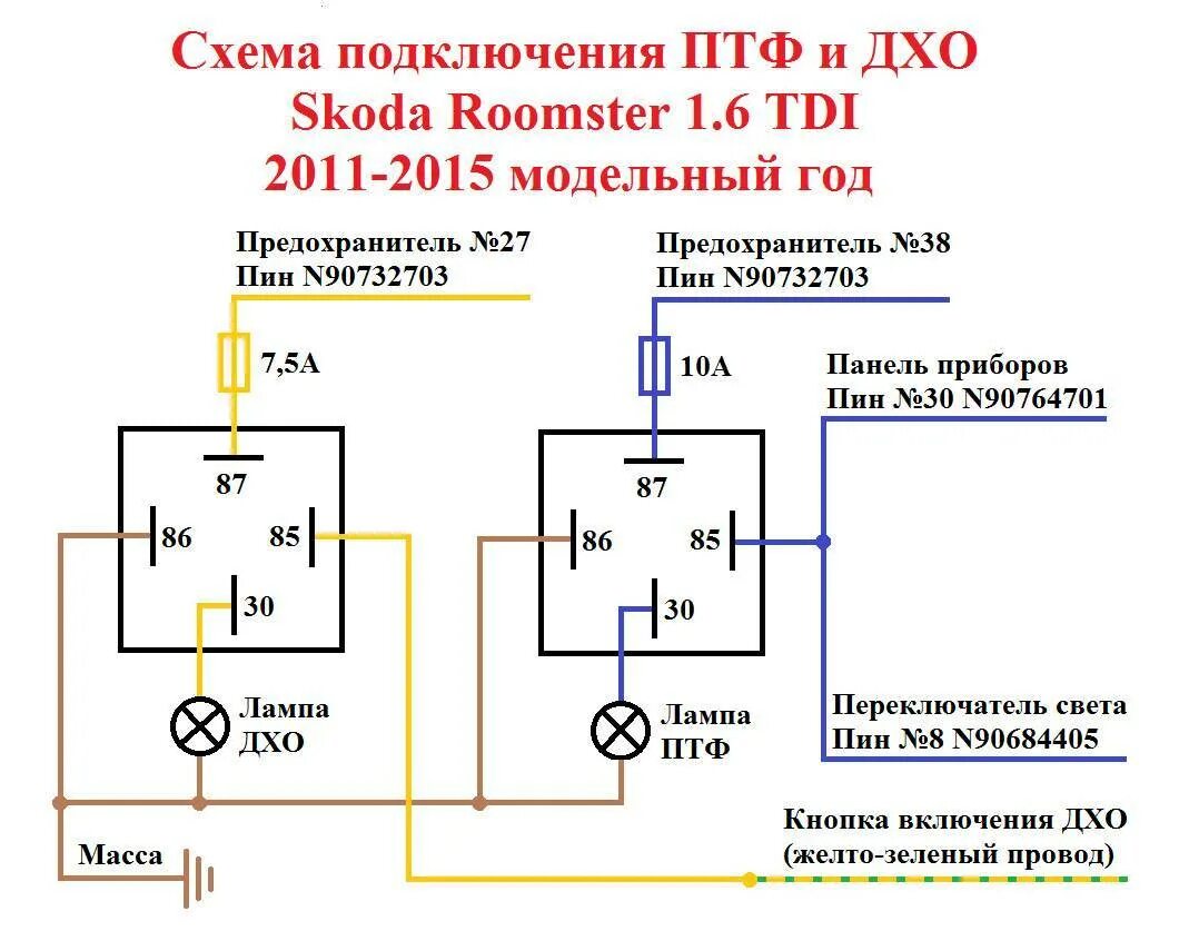 Схема подключения ходовых через реле. Противотуманные фары с реле схема включения. схема включения дхо фар с реле. схема подключения дополнительных дхо. схема подключения реле противотуманных фар 5 контактное.