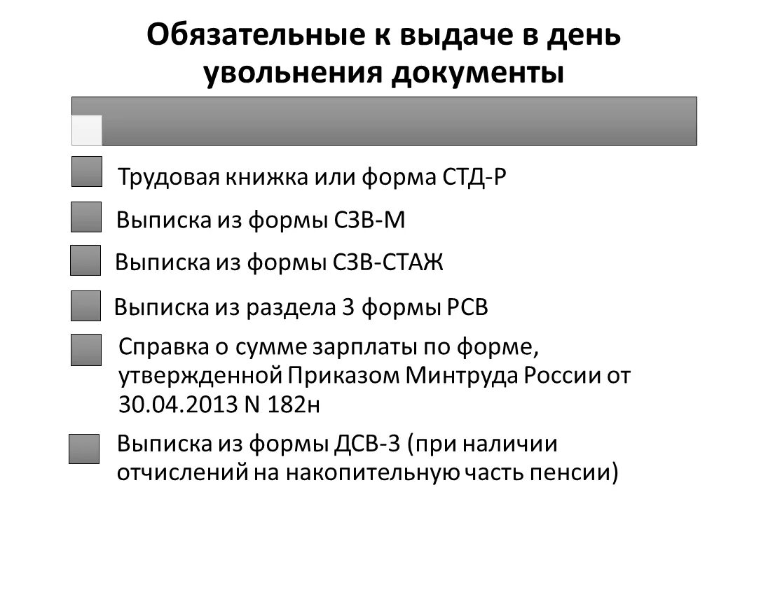 Документы работнику при увольнении 2023. Документы при увольнении от работодателя в 2021 году. Какие документы нужно заказать при увольнении с работы. Список документов для увольнения работника по собственному желанию. Какие документы при увольнении должен выдать работодатель в 2021 году.