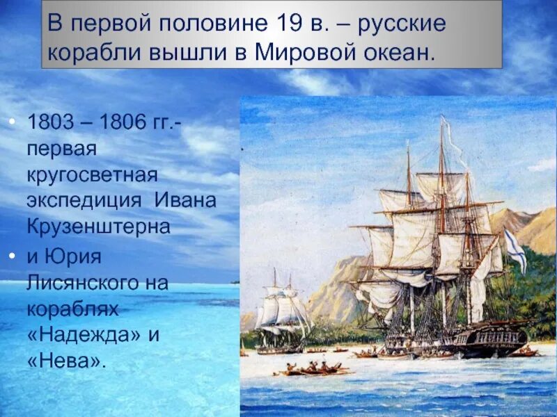 Первая российская кругосветная. Экспедиция на кораблях Крузенштерн.