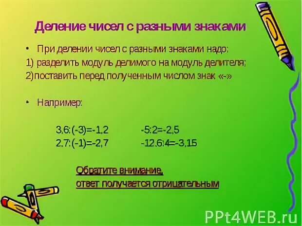 Деление чисел с разными знаками тренажер. Деление чисел с разными знаками. деление чисел с разными знаками 6 класс. положительное разделить на отрицательное. разделить числа 7, -23, 90, 67, -12, -15, 9 на положительные и отрицательные..
