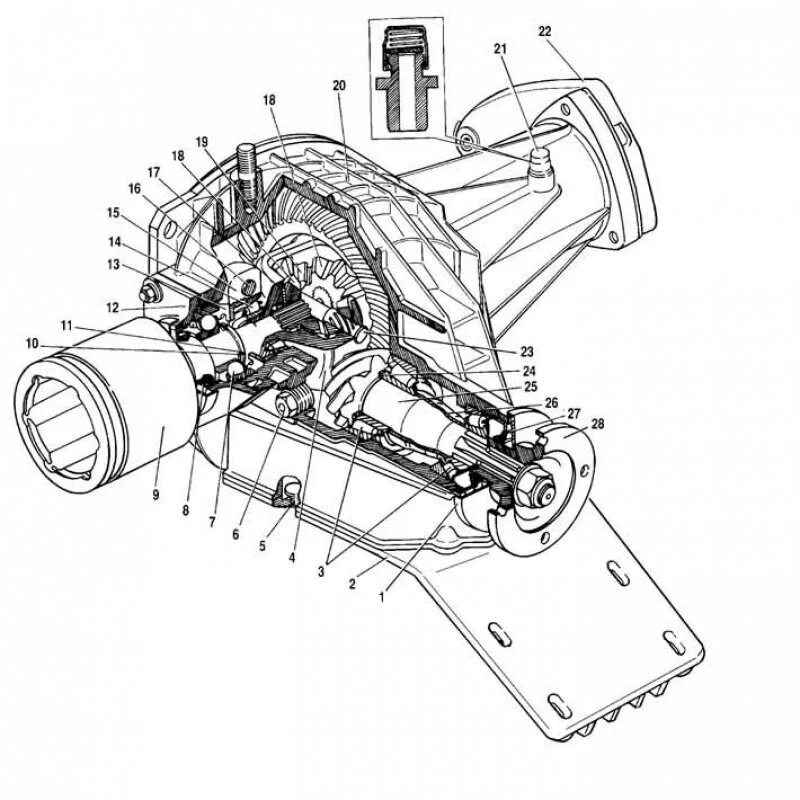 Сборка переднего редуктора. ВАЗ 2121 передний мост схема. Передний редуктор Нива 2121 устройство. Передний мост Нива 2121 схема. Редуктор переднего моста ВАЗ 2121 схема.