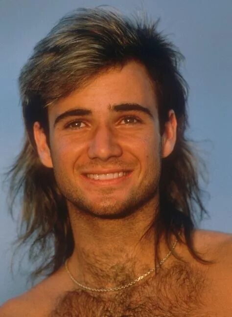 Long layered 1970s men's hairstyle