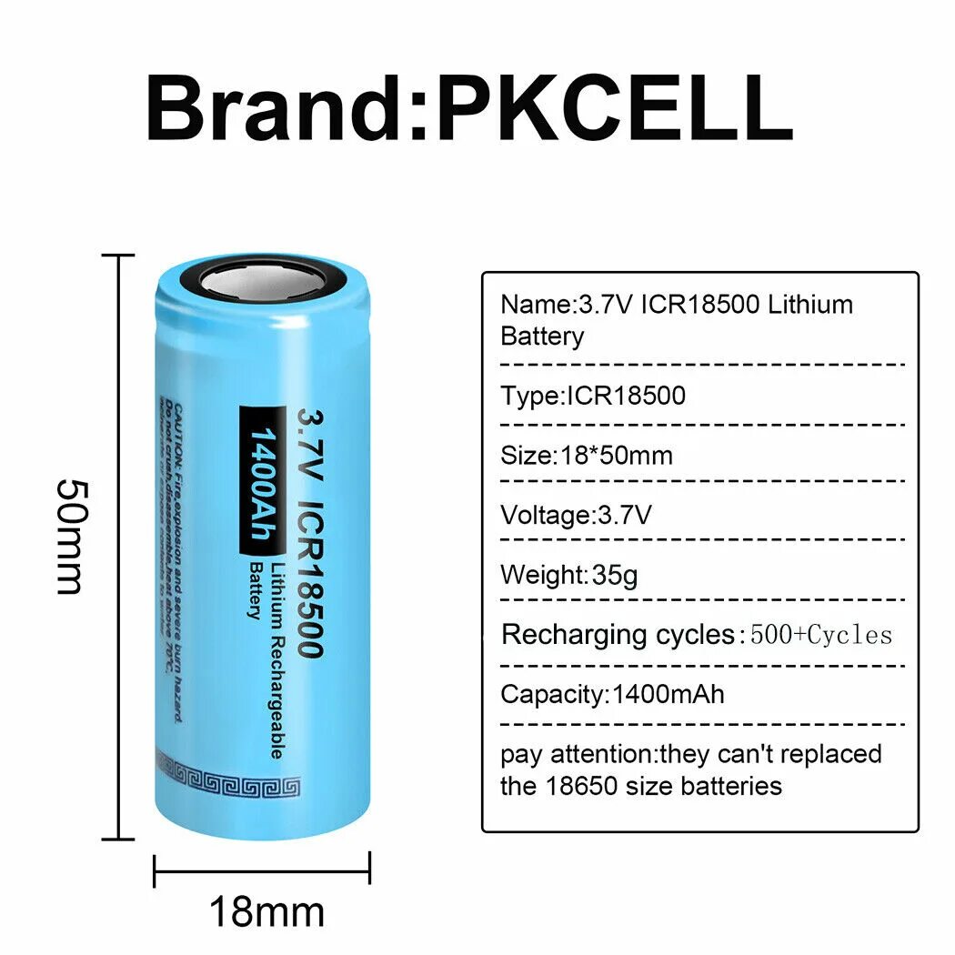 Характеристика batteries. Icr18500 3.7v 1400mah. Аккумулятор 18500 li-ion. Li-ion 18500 3.7v. Типоразмер батареек 18500 li-ion.