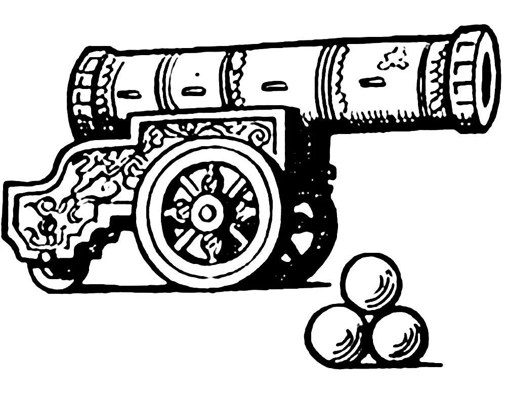 Пушка раскраска для детей распечатать Cannon Clipart: Free Images of Cannons for Your Projects