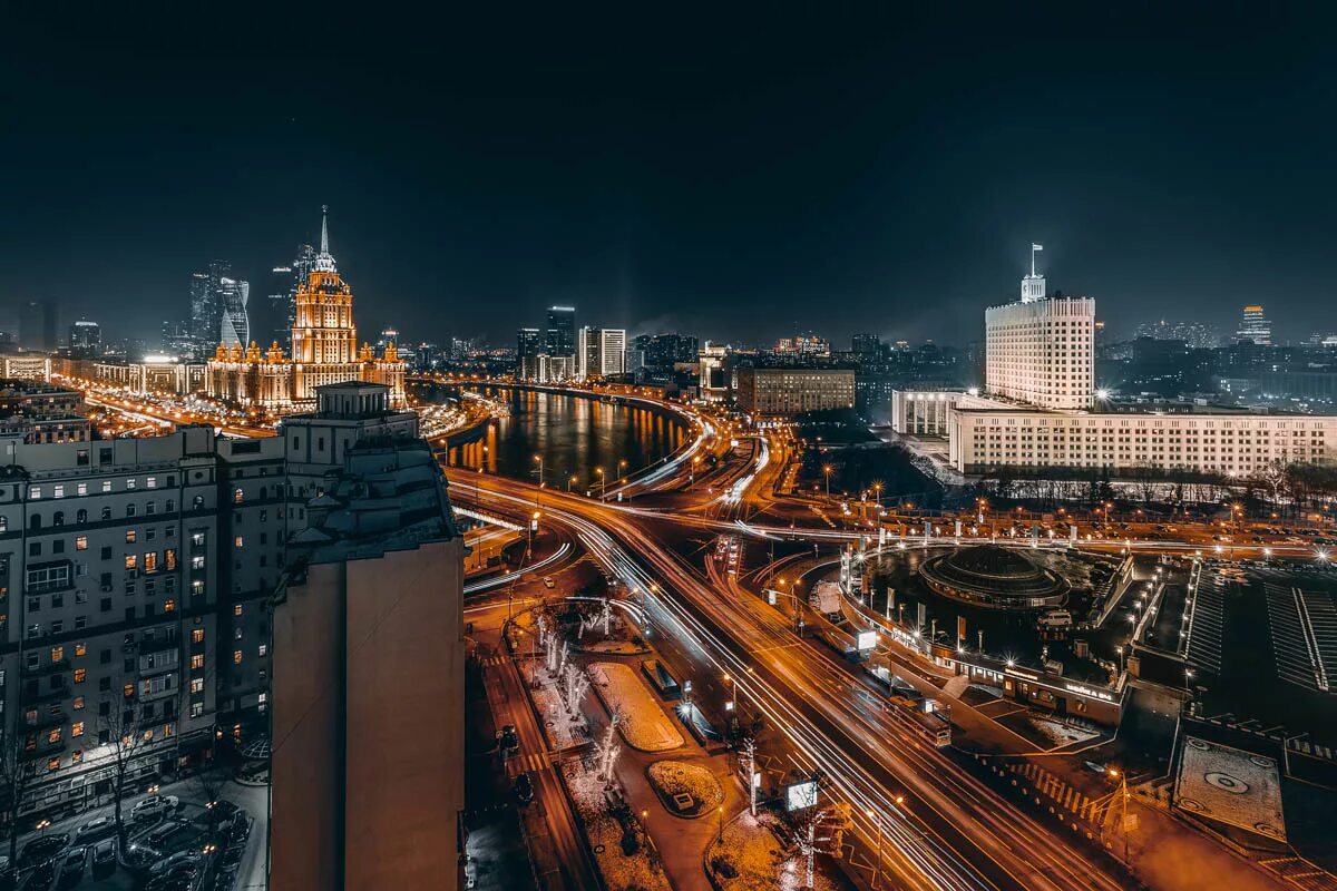 Современные виды фотографии. Ночная Москва. Вид на ночную Москву. Современная Москва. Огни ночной Москвы.