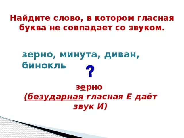 Буквы не совпадающие со звуками