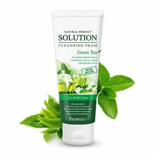 Solution cleansing foam. Пенка для умывания улиточная Deoproce natural perfect solution Cleansing Foam Snai. Пенка для умывания natural perfect solution Cleansing Foam. Green Tea nature Foam Cleansing. Пенка для умывания с зеленым чаем Корея.