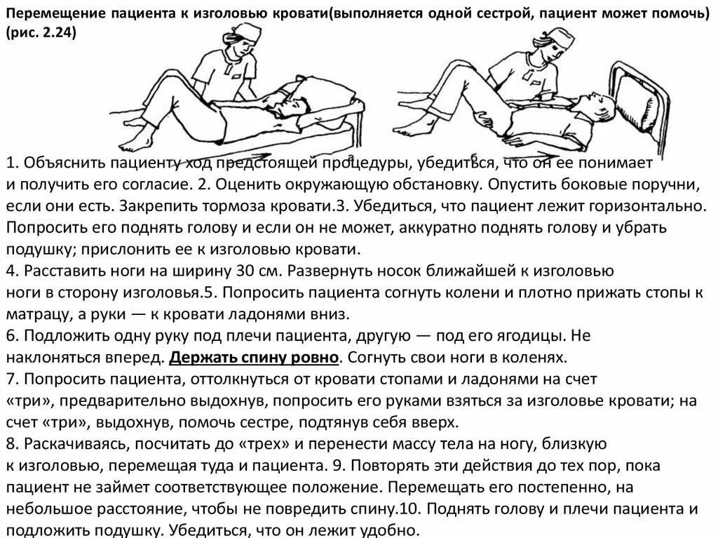 Передвижение пациента. Перемещение тяжелобольного пациента к изголовью кровати. Перемещение тяжелобольного пациента в постели к изголовью. Перемещение пациента к изголовью кровати алгоритм. Перемещение пациента к изголовью кровати одним человеком.