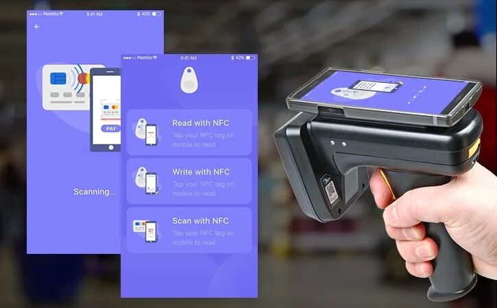 NFC RFID Reader. Сканер для считывания RFID-меток. Метка RFID NFC. Компактный считыватель RFID-меток. Считать метку nfc